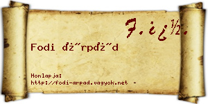 Fodi Árpád névjegykártya